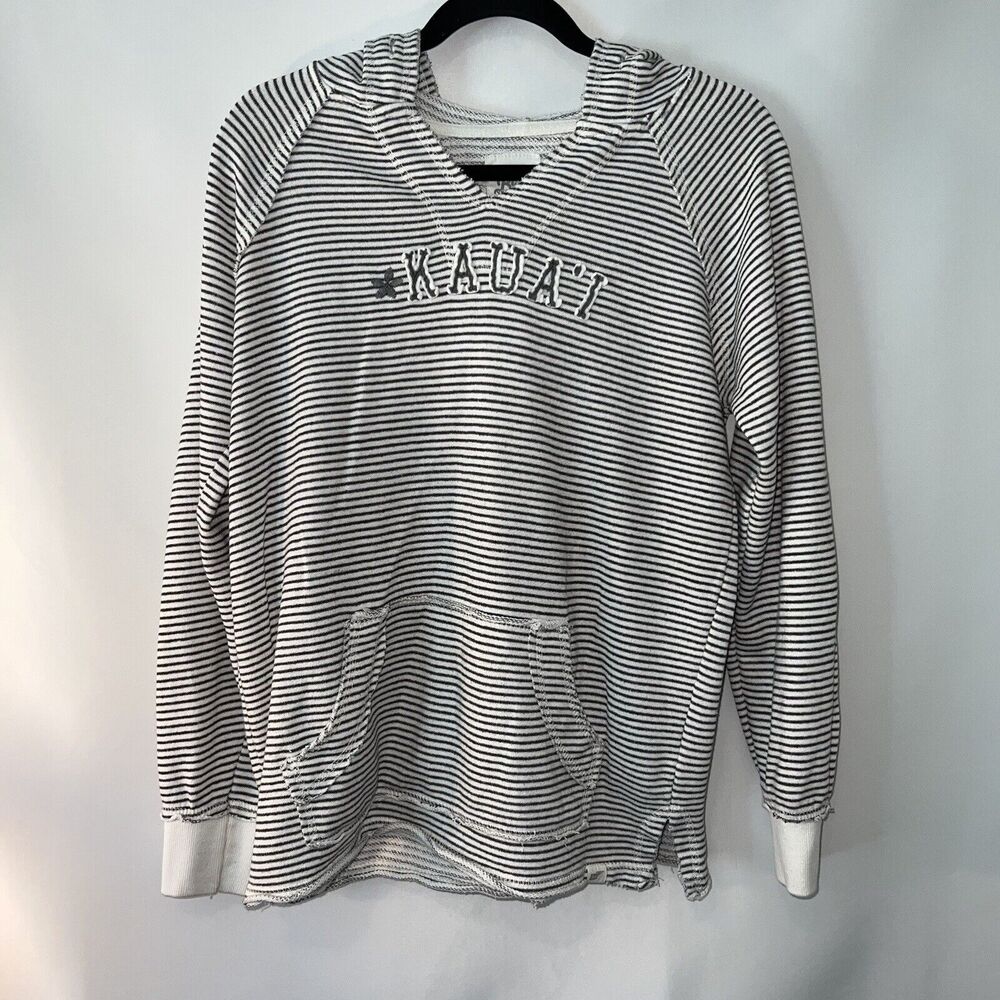 Blue 84 Women’s Relaxed Kaua’i Hoodie Size Small Gray Striped